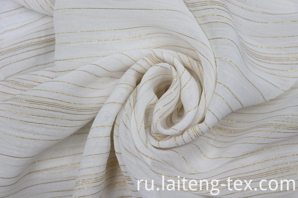 100% полиэстер шифон Ёрю с золотой / серебряной полосой 100% Polyester Chiffon Yoryu With Gold/Silver Stripe Fabric